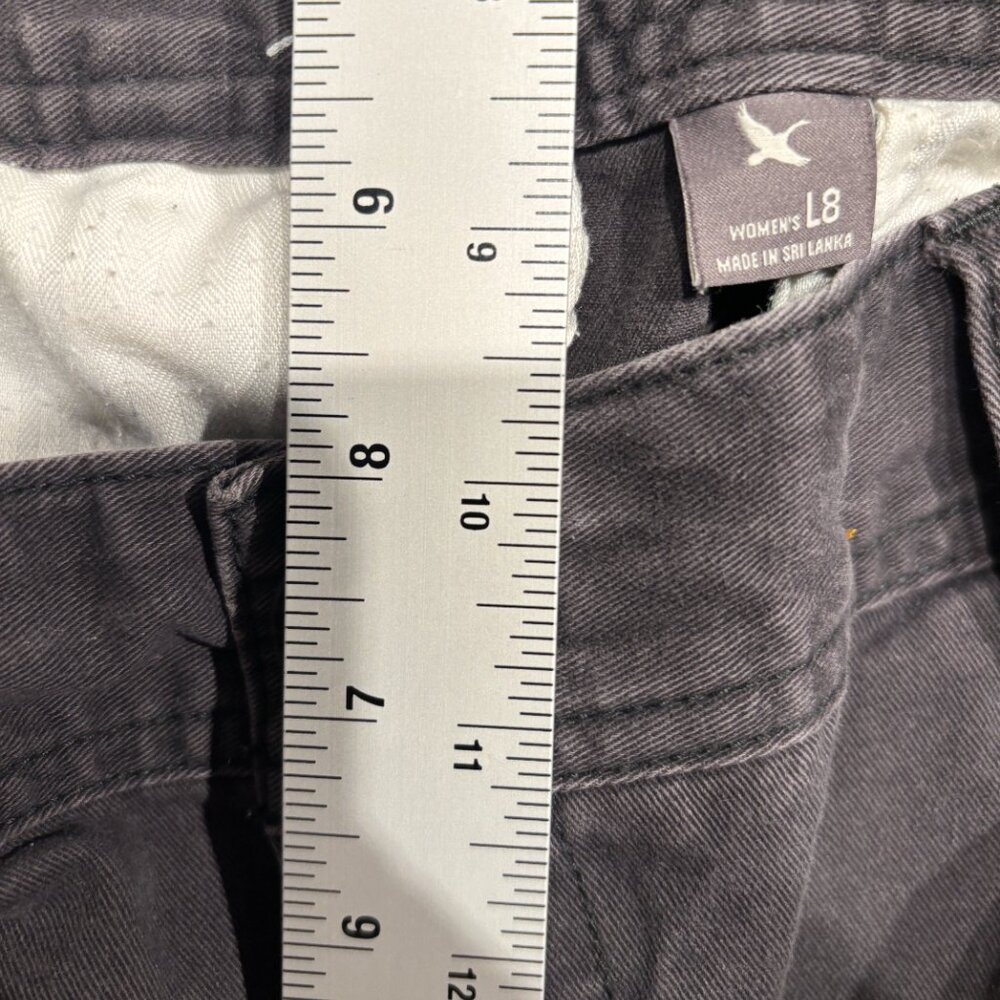 Eddie Bauer Women's Size 8L 30x34 Legendary Gray Cotton Straight Leg Chino Pants - Picture 4 of 10